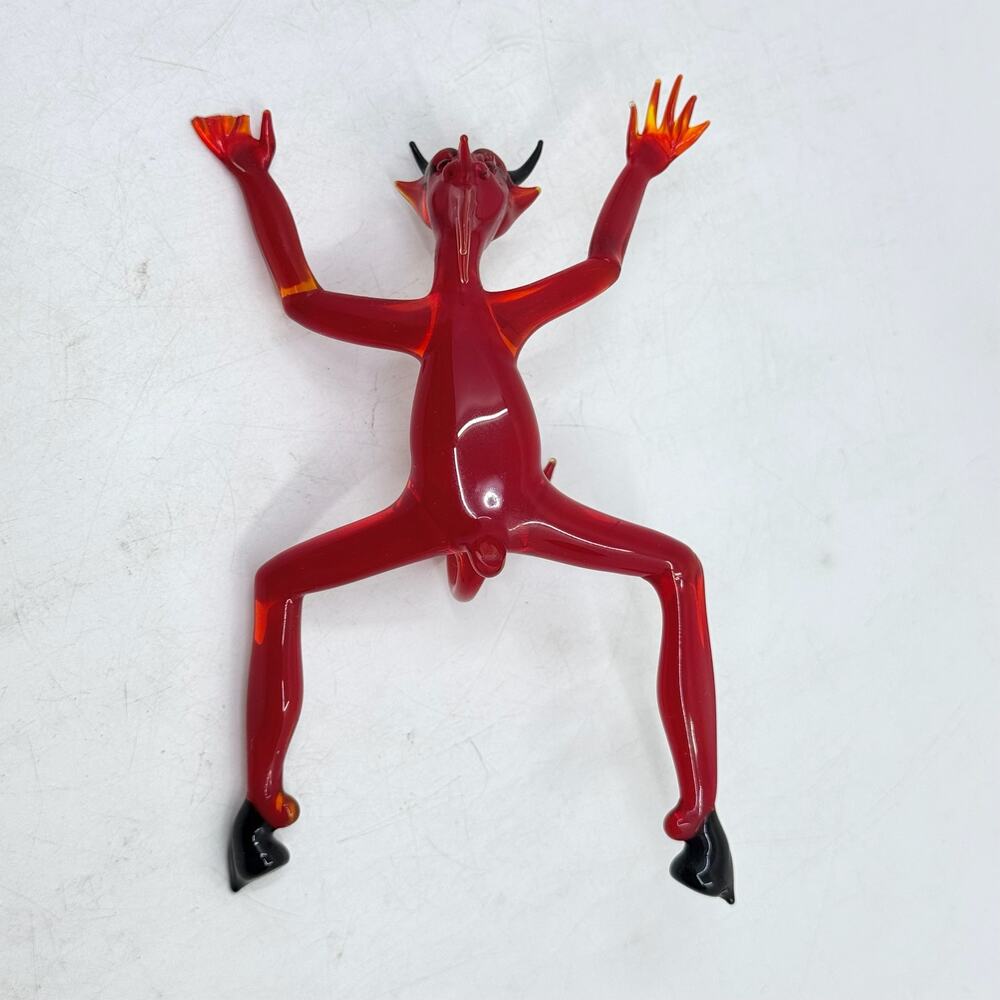 Vintage John Zinner Hand Blown Glass Art Male Devil
